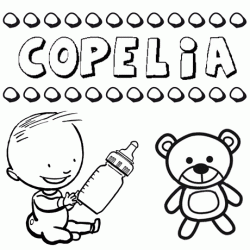 Dibujo del nombre Copelia para colorear, pintar e imprimir