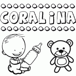 Dibujo del nombre Coralina para colorear, pintar e imprimir
