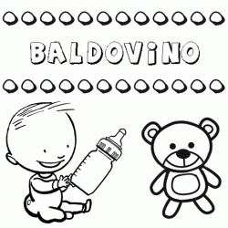 Dibujo del nombre Baldovino para colorear, pintar e imprimir