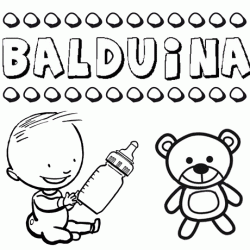 Dibujo del nombre Balduina para colorear, pintar e imprimir
