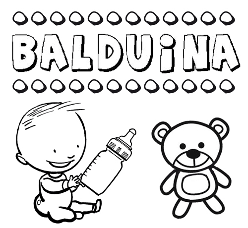 Dibujo del nombre Balduina para colorear, pintar e imprimir
