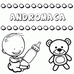 Dibujo del nombre Andromaca para colorear, pintar e imprimir