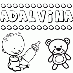 Dibujo del nombre Adalvina para colorear, pintar e imprimir