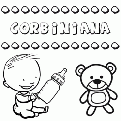Dibujo del nombre Corbiniana para colorear, pintar e imprimir