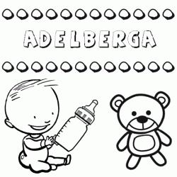 Dibujo del nombre Adelberga para colorear, pintar e imprimir