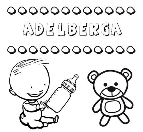 Dibujo del nombre Adelberga para colorear, pintar e imprimir