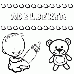 Dibujo del nombre Adelberta para colorear, pintar e imprimir