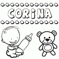Dibujo del nombre Corina para colorear, pintar e imprimir
