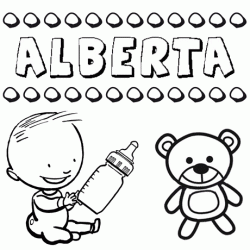 Dibujo del nombre Alberta para colorear, pintar e imprimir