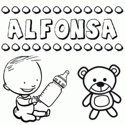Dibujo del nombre Alfonsa para colorear, pintar e imprimir