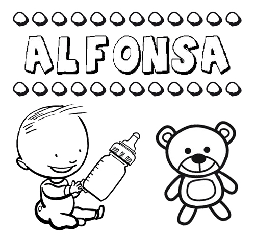 Dibujo del nombre Alfonsa para colorear, pintar e imprimir