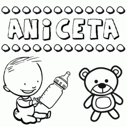 Dibujo del nombre Aniceta para colorear, pintar e imprimir