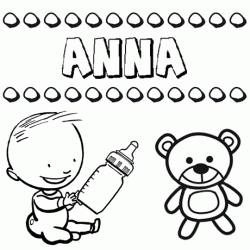 Dibujo del nombre Anna para colorear, pintar e imprimir