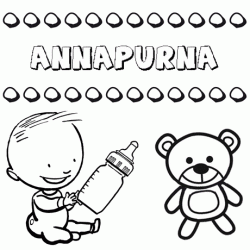 Dibujo del nombre Annapurna para colorear, pintar e imprimir