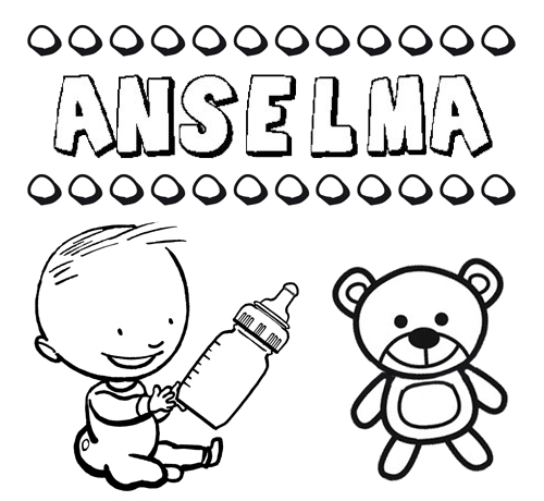 Dibujo del nombre Anselma para colorear, pintar e imprimir