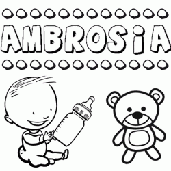 Dibujo del nombre Ambrosia para colorear, pintar e imprimir
