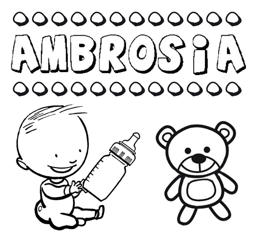 Dibujo del nombre Ambrosia para colorear, pintar e imprimir