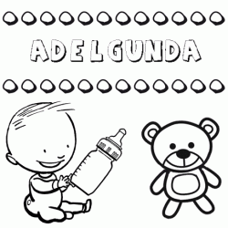 Dibujo del nombre Adelgunda para colorear, pintar e imprimir
