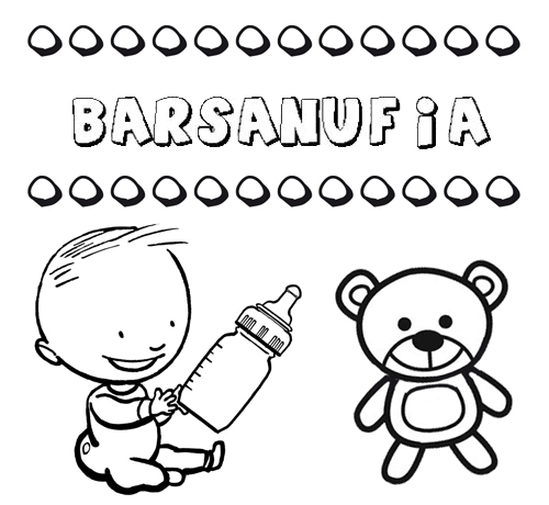 Dibujo del nombre Barsanufia para colorear, pintar e imprimir