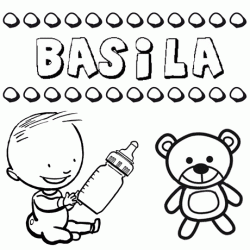 Dibujo del nombre Basila para colorear, pintar e imprimir