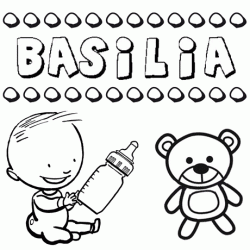 Dibujo del nombre Basilia para colorear, pintar e imprimir