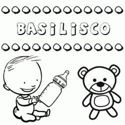 Dibujo del nombre Basilisco para colorear, pintar e imprimir