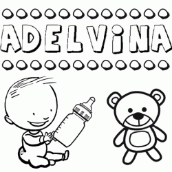 Dibujo del nombre Adelvina para colorear, pintar e imprimir
