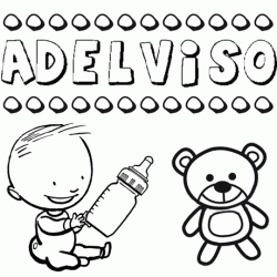 Dibujo del nombre Adelviso para colorear, pintar e imprimir