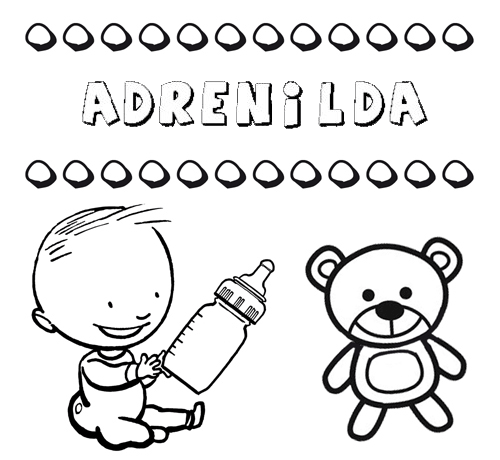 Dibujo del nombre Adrenilda para colorear, pintar e imprimir