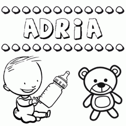 Dibujo del nombre Adria para colorear, pintar e imprimir