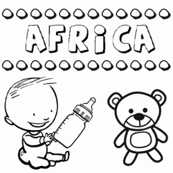 Dibujo del nombre África para colorear, pintar e imprimir