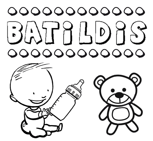 Dibujo del nombre Batildis para colorear, pintar e imprimir