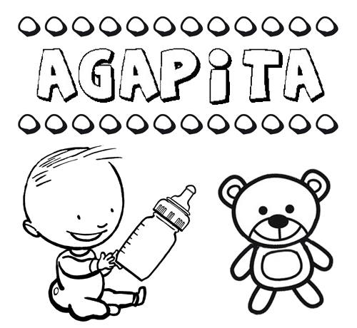 Dibujo del nombre Agapita para colorear, pintar e imprimir