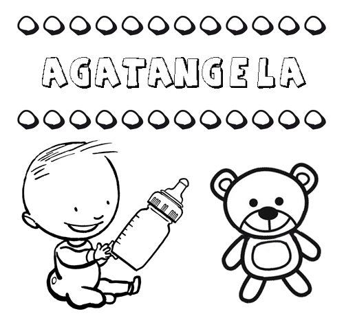 Dibujo del nombre Agatángela para colorear, pintar e imprimir