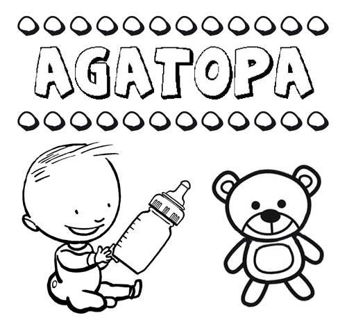 Dibujo del nombre Agatopa para colorear, pintar e imprimir