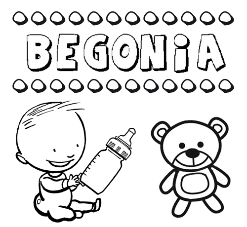 Dibujo del nombre Begonia para colorear, pintar e imprimir