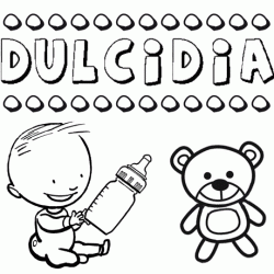 Dibujo del nombre Dulcidia para colorear, pintar e imprimir