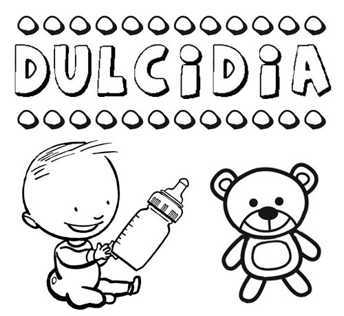 Dibujo del nombre Dulcidia para colorear, pintar e imprimir