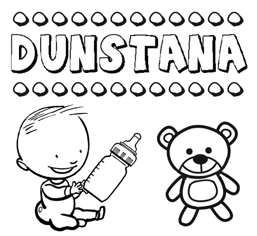 Dibujo del nombre Dunstana para colorear, pintar e imprimir