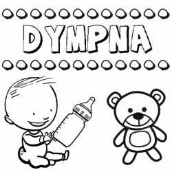 Dibujo del nombre Dympna para colorear, pintar e imprimir