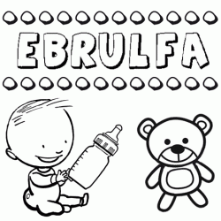 Dibujo del nombre Ebrulfa para colorear, pintar e imprimir