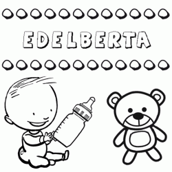 Dibujo del nombre Edelberta para colorear, pintar e imprimir