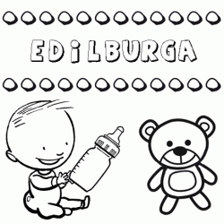 Dibujo del nombre Edilburga para colorear, pintar e imprimir