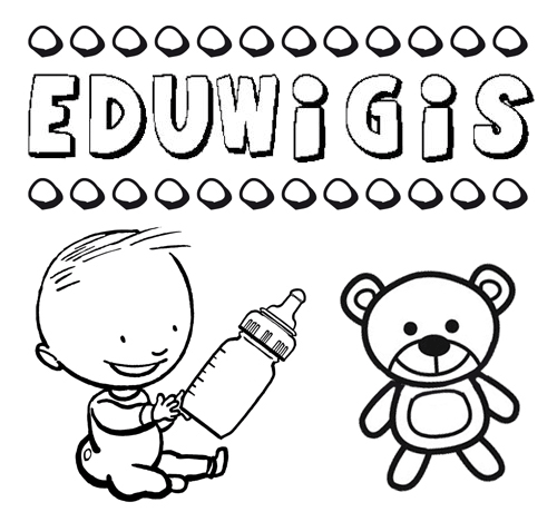 Dibujo del nombre Eduwigis para colorear, pintar e imprimir