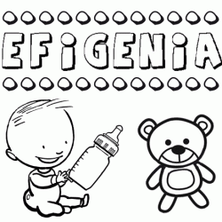 Dibujo del nombre Efigenia para colorear, pintar e imprimir
