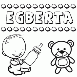 Dibujo del nombre Egberta para colorear, pintar e imprimir