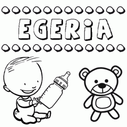 Dibujo del nombre Egeria para colorear, pintar e imprimir