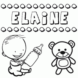 Dibujo del nombre Elaine para colorear, pintar e imprimir