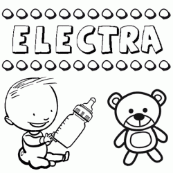 Dibujo del nombre Electra para colorear, pintar e imprimir