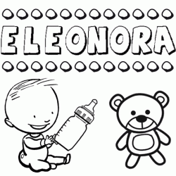 Dibujo del nombre Eleonora para colorear, pintar e imprimir